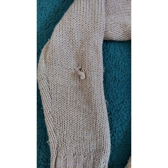Double Zero Cardigan Women's Tan Long Sleeve Open Boho Knit Sweater Size Medium - Picture 5 of 6